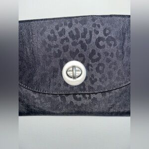 Baggallini Black Leopard Print Clutch